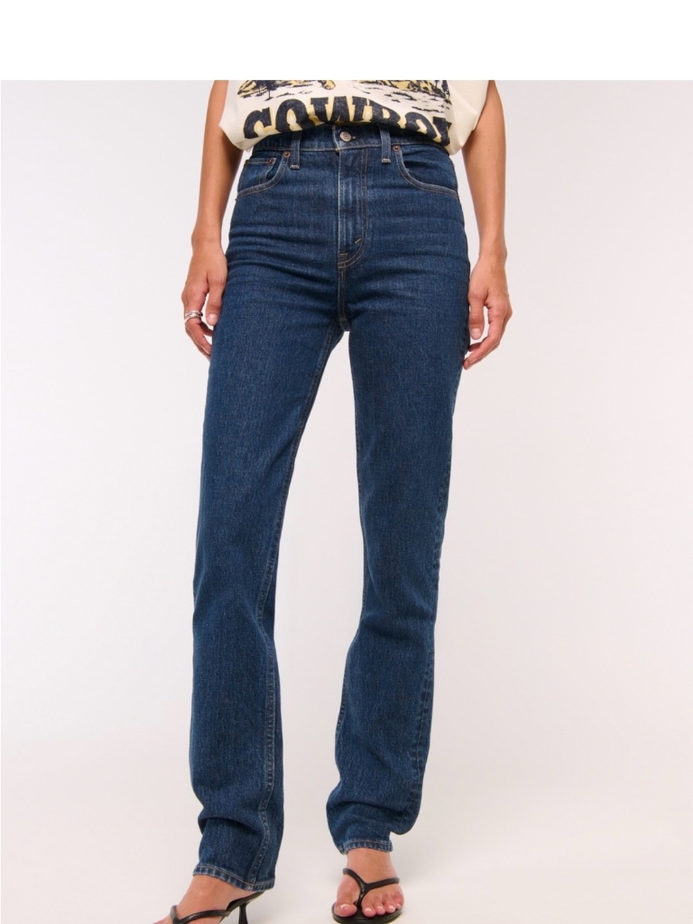 Abercrombie & Fitch Women’s Straight Leg Jeans - Dark Blue Denim